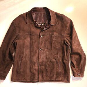Vintage Fel-Piel Suede Genuine Leather Jacket Chocolate Brown Size XL